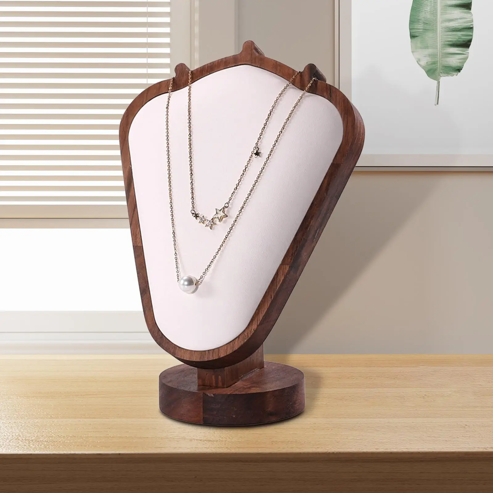 

Jewelry Display Bust Stand Wood Necklace Holder for Countertop Fair Showcase