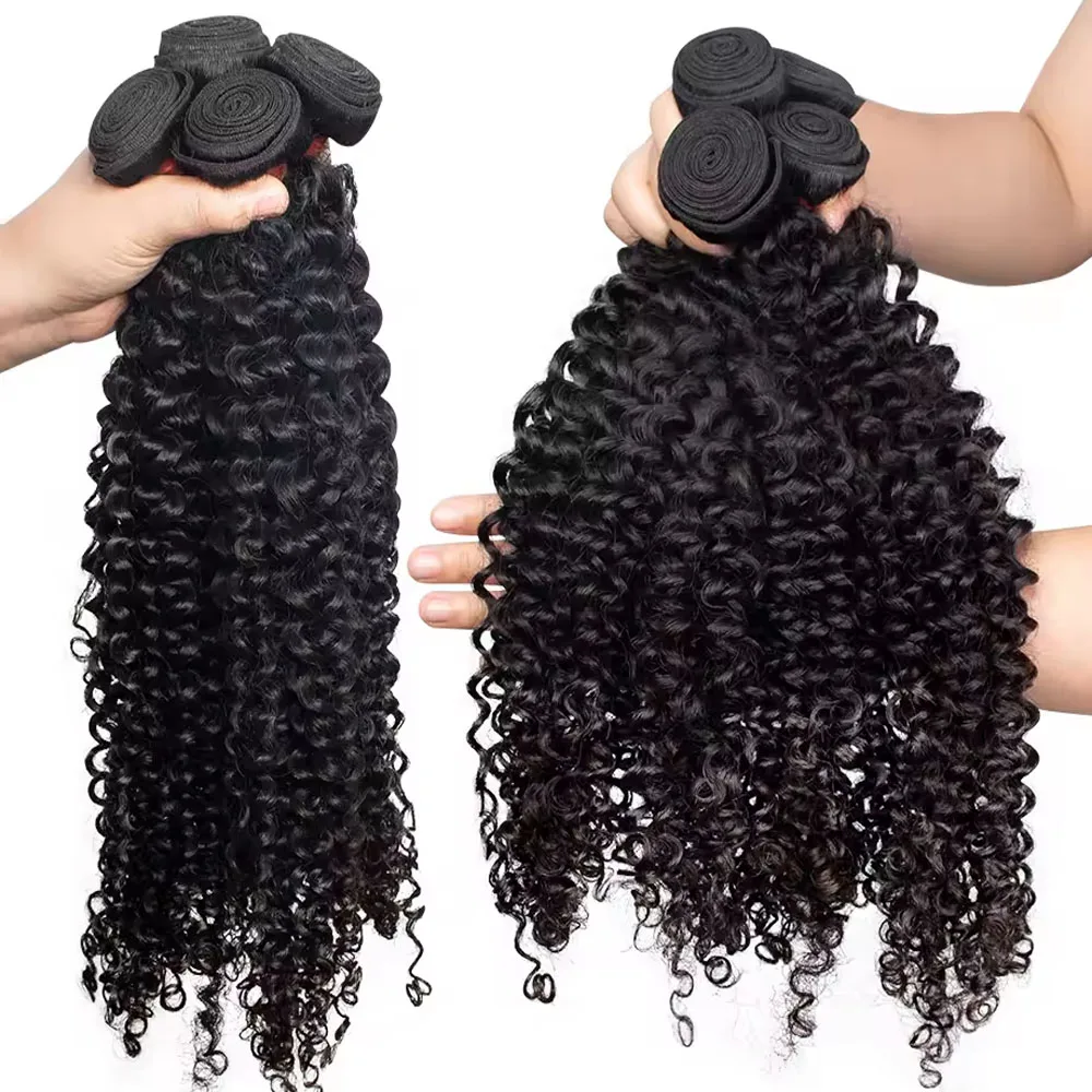 Пучки человеческих волос с глубокой волной, пучки вьющихся волос, 100% человеческие волосы, волна воды, оригинальные натуральные волосы для наращивания, 1/3/4 шт.