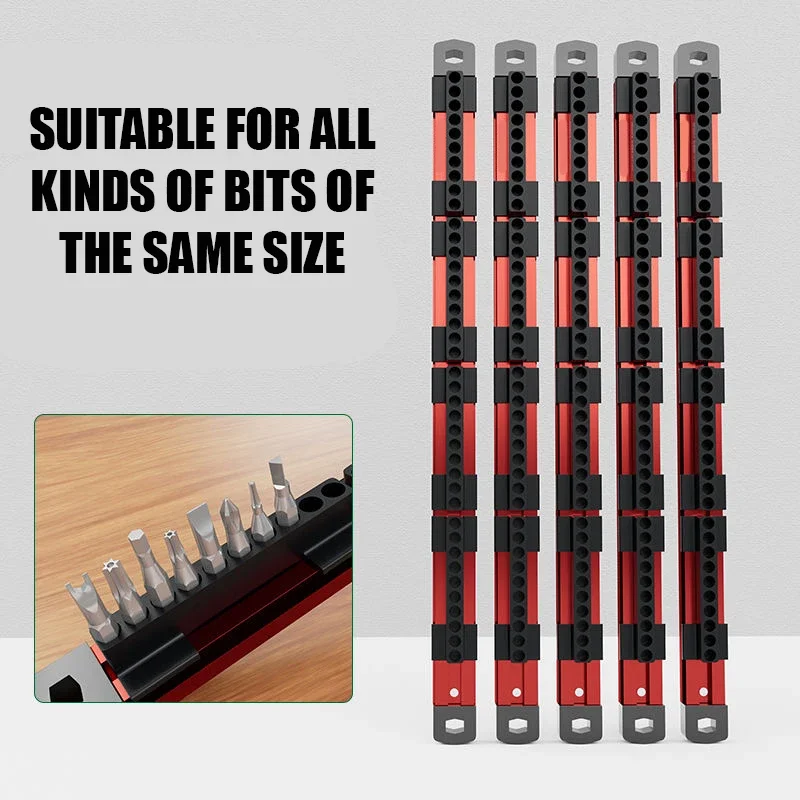 Socket Bit Organizer Magnetic Tool Holder High-grade Magnetic Aluminum Insert Bit Socket Tool Holder