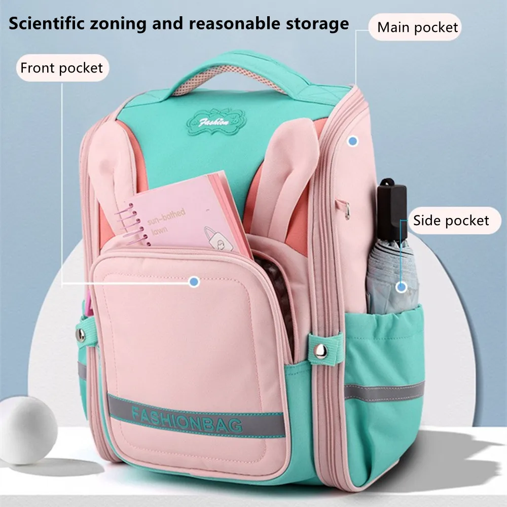 Children Backpack Schoolbag Travel Handbag Student Book School Bag Kids Girls Boy Contrast Colors Detachable Shoulder Packback