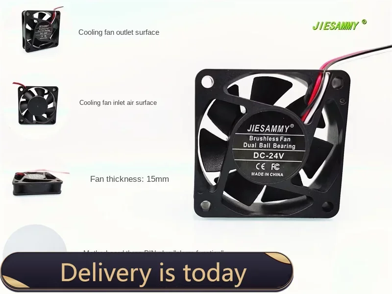 

JIESAMMY 6015 DOUBLE BALL BEARING HIGH ROTATION 24V 0.11A FREQUENCY CONVERSION ALARM FUNCTION 6CM COOLING FAN60*60*15MM