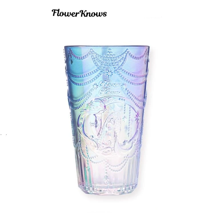 Flower Knows Moonlight Mermaid Series/Butterfly Cloud Collar Gradient Color Cold Water Teacups Cup 450ml Relief Sculpture