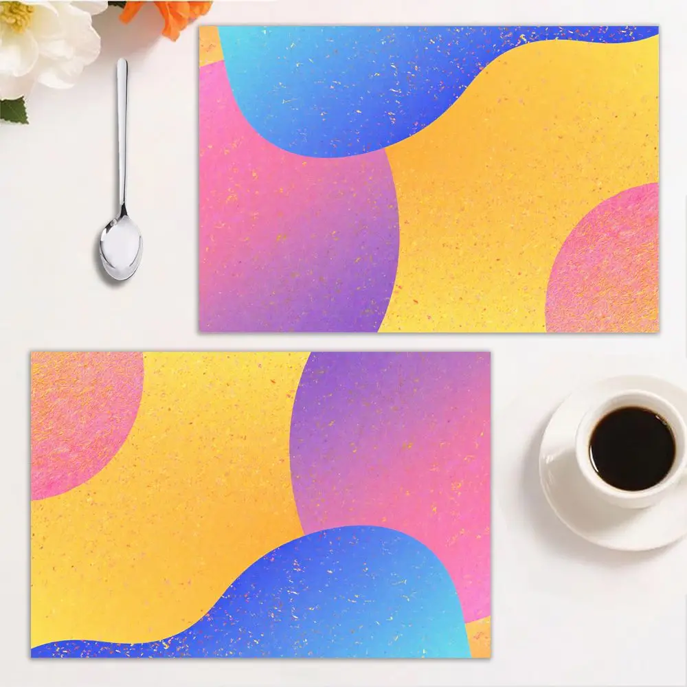 Manteles Individuales con estilo, 4 Uds., ondas abstractas, 12 × 18 pulgadas, manteles modernos para el hogar, comedor, celebraciones navideñas, eventos al aire libre, resistentes al calor