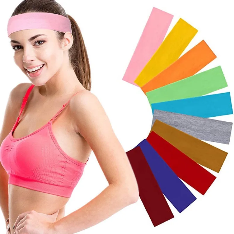 Summer Sports Yoga Hair Band Solid Running Absorb Sweat Headband for Women Men Adjustable Make Up Hair Accessories Headwrap