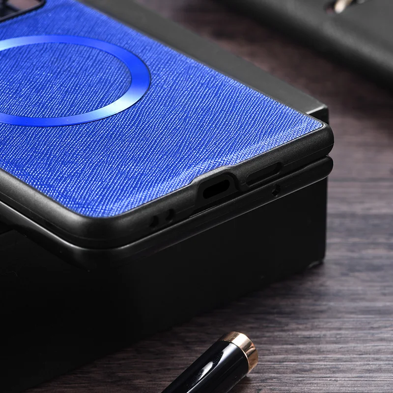 Premium PU Leather Case for Pixel Fold For Magsafe Magnetic Wireless Charging Shockproof Back Cover for Google PixelFold G9FPL