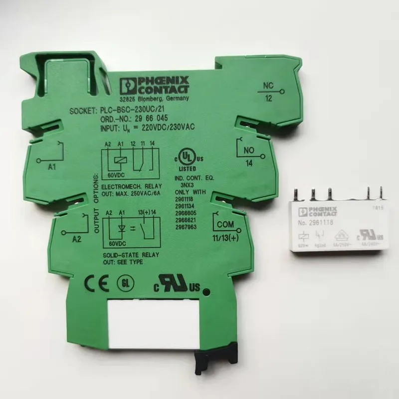 Original PLC-BSC-24DC/21 Phoenix Contact Relay 2961105 2961121 2961118 2966595 2967950 BASE 2966016 2966045