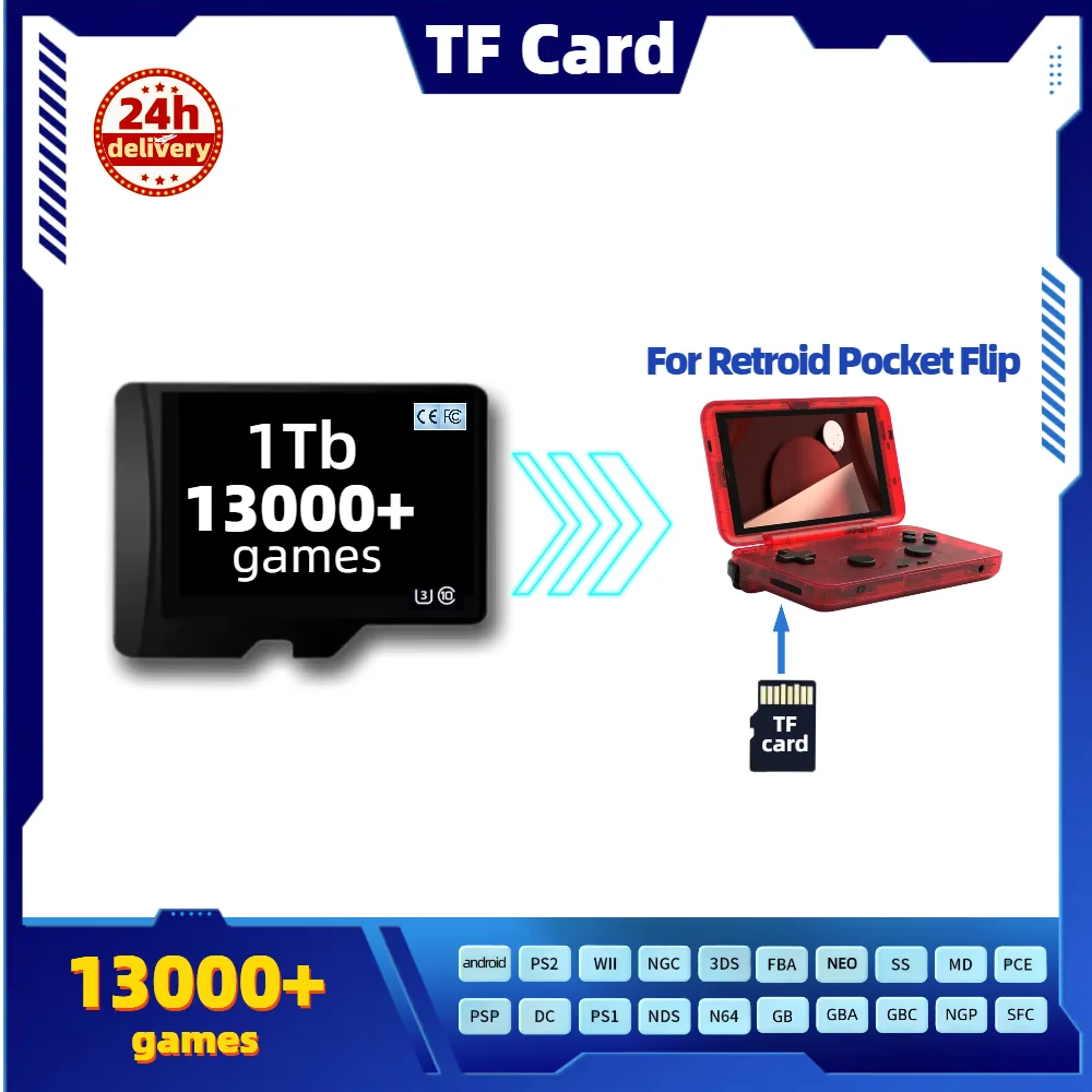 

TF Game Card For Retroid Pocket Flip RP 3+ Plus PlMemory PS2 PSP PS1 NGC 3DS Box Classic Retro Games portable Handheld 1T ODin 2