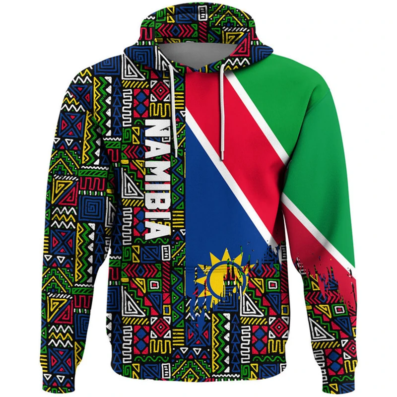 

Africa Country Namibia Graphic Sweatshirts Casual Boy Hoody Flag Map Dashiki Hoodies For Men Clothes National Emblem Tracksuit