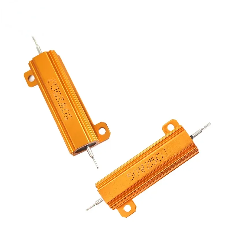 

2 шт., 50 Вт, алюминиевый силовой резистор, металлический корпус, проволочный резистор, 6 Ом, 8 Ом, резистор нагрузки для стоп-сигнала поворота