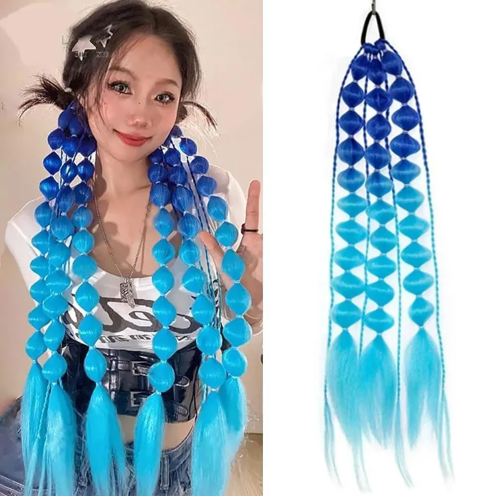 

Синтетический 1 шт. градиентный пузырьковый хвост натурального цвета, женская резинка, наращивание хвоста, плетеный хвост