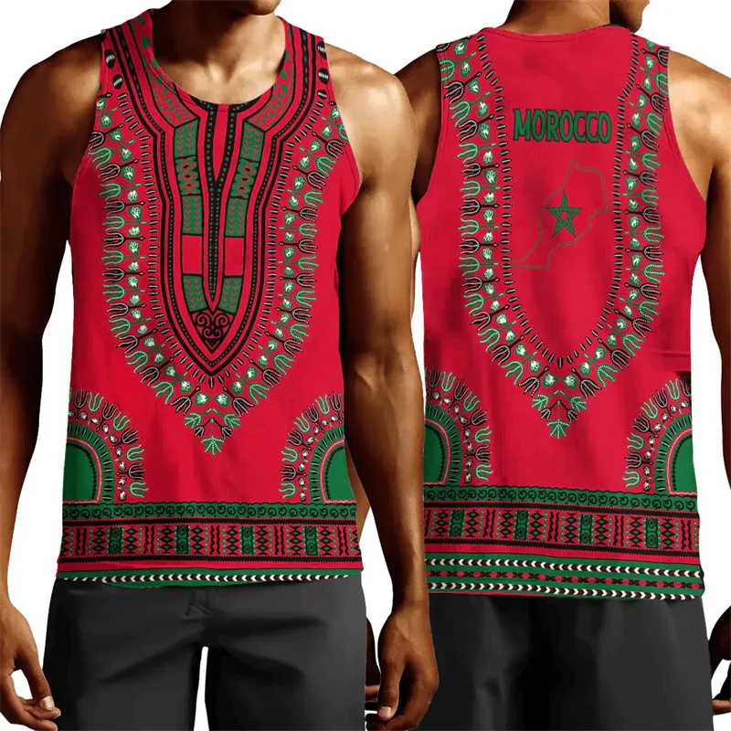 African Country 3D Print Tank Tops Men's Clothing Women Fashion Casual Streetwear Oversized Tops Tees Sleeveless Shirts Hombre