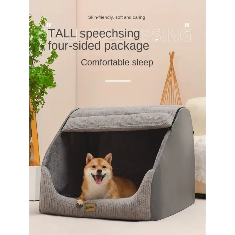 All-season Detachable and Washable Dog House for Medium and Large Dogs, Enclosed Villa Corgi Kennel Pet Supplies