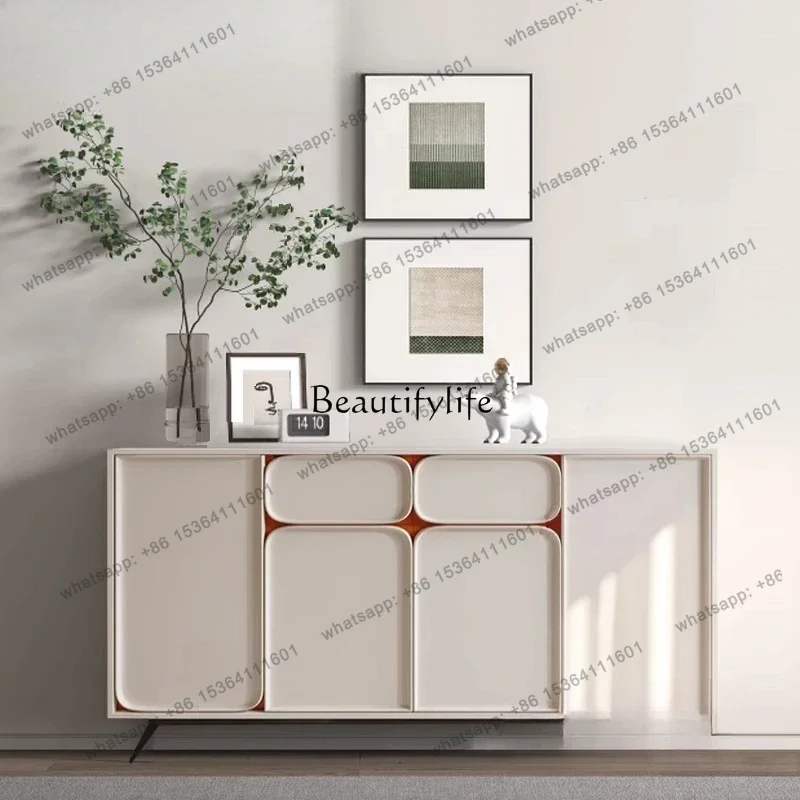 

D30Modern simple entrance cabinet light luxury home cream style high-end side cabinet decorative storage shoe cabinet