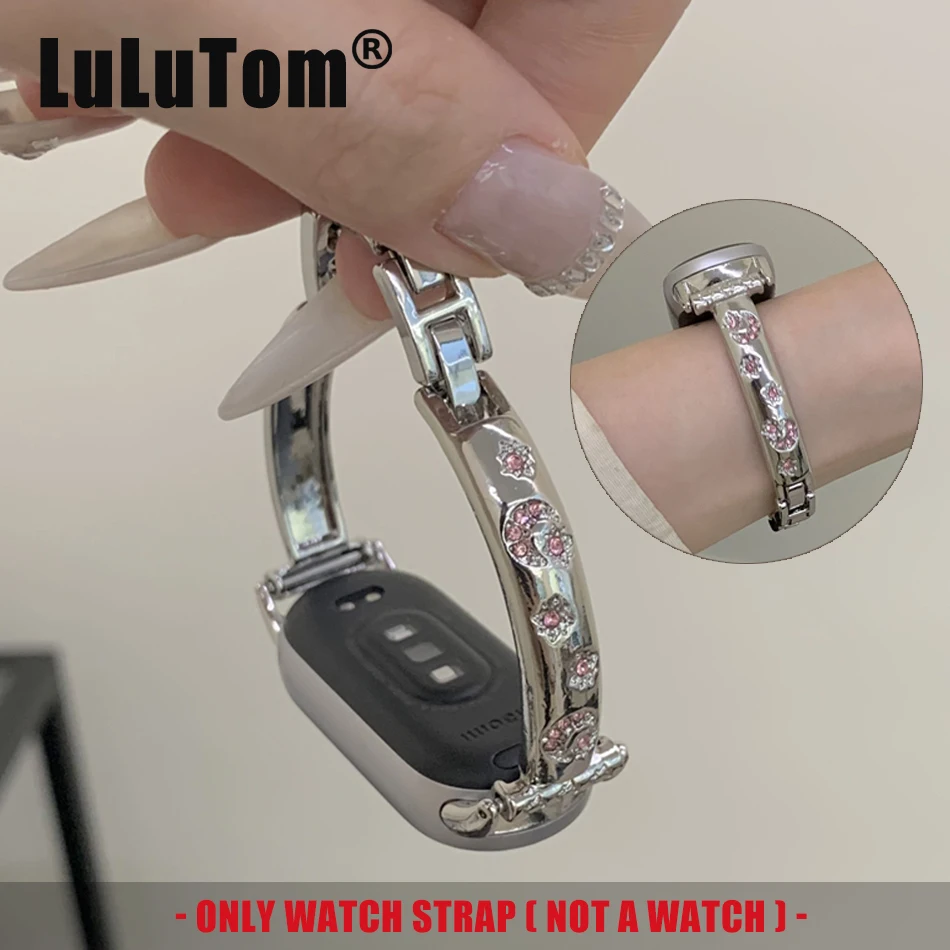 

Ремешок для Xiaomi Mi Band 10 9 8 Pro, ремешок для часов Miband 8Pro 9 Pro, роскошный цветной браслет с бриллиантами, модный браслет со звездой и луной, браслет