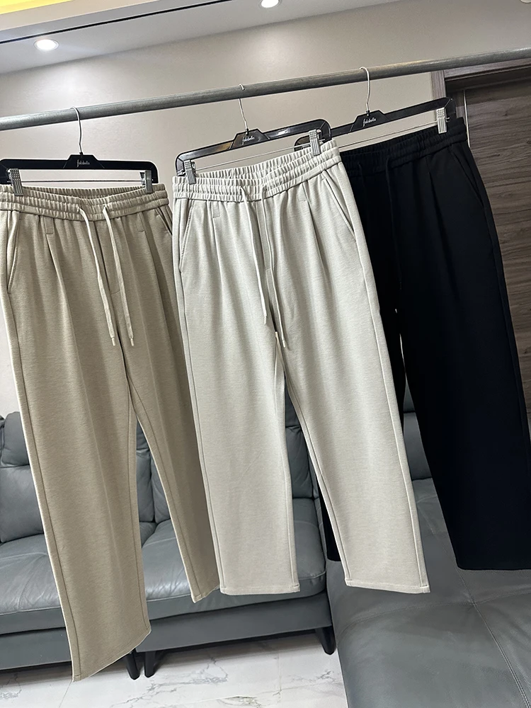 

Мужские повседневные брюки Cloud Sensation из модала и шерсти, весна-осень, с эластичным поясом, прямые, комфортные, модные