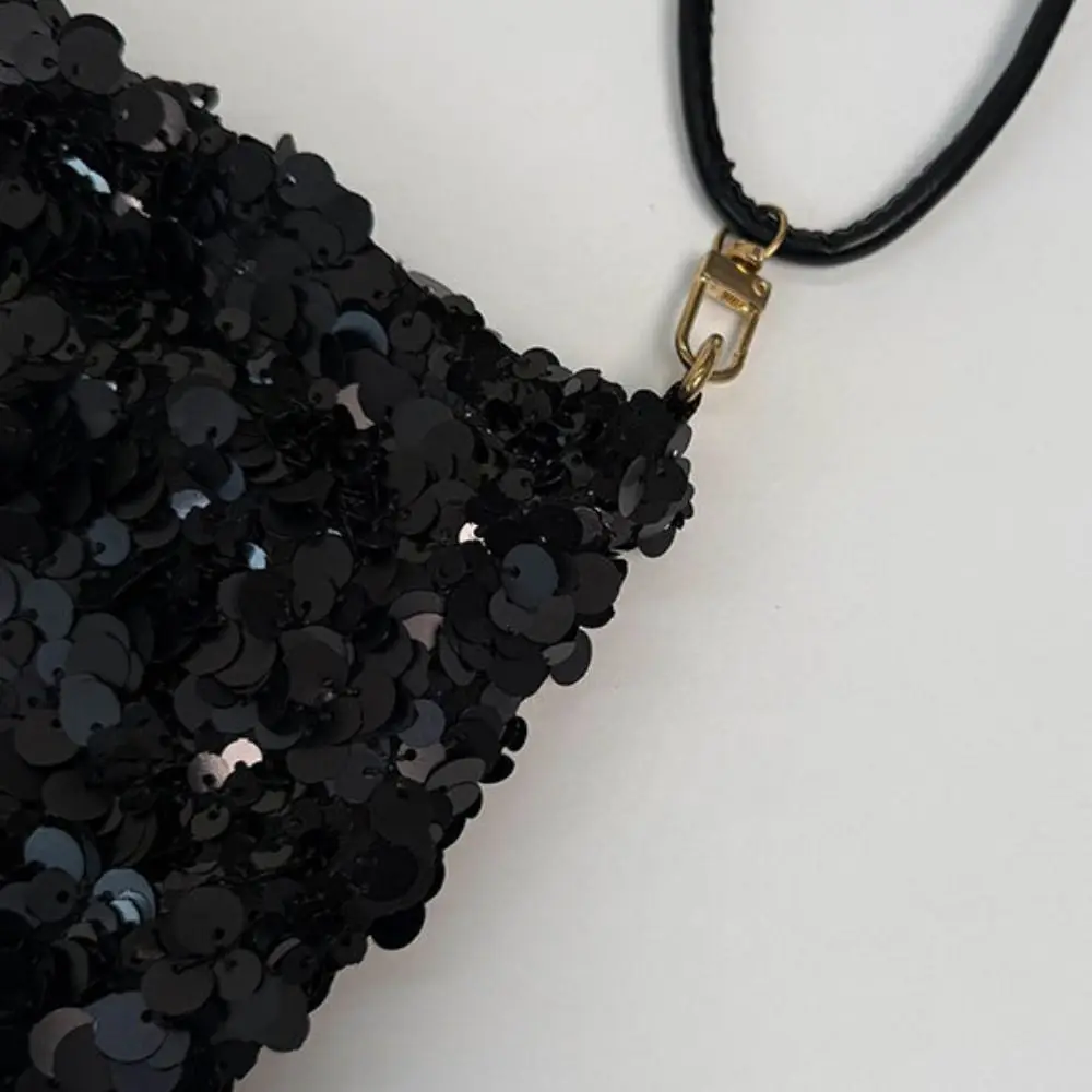 Portable Blingbling Sequin Crossbody Bag Cute Large Capacity Mini Square Bag Handbag Cloth Messenger Bag Party