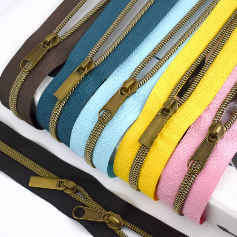

2-5M 5# Nylon Zippers Tape for Sewing with Zipper Sliders Pulls Plastic Zips By Meters Bag Clothes Zip Repair Kits Accessories