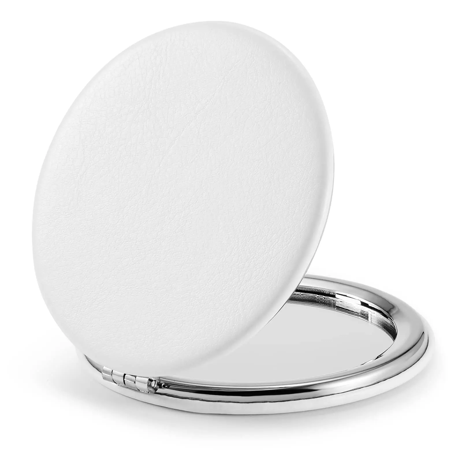 Miroir de Maquillage Compact Double Face en Cuir PU, Petit Format, Pliable, Grossissement, Voyage, Maison, Photos, 4 Pièces