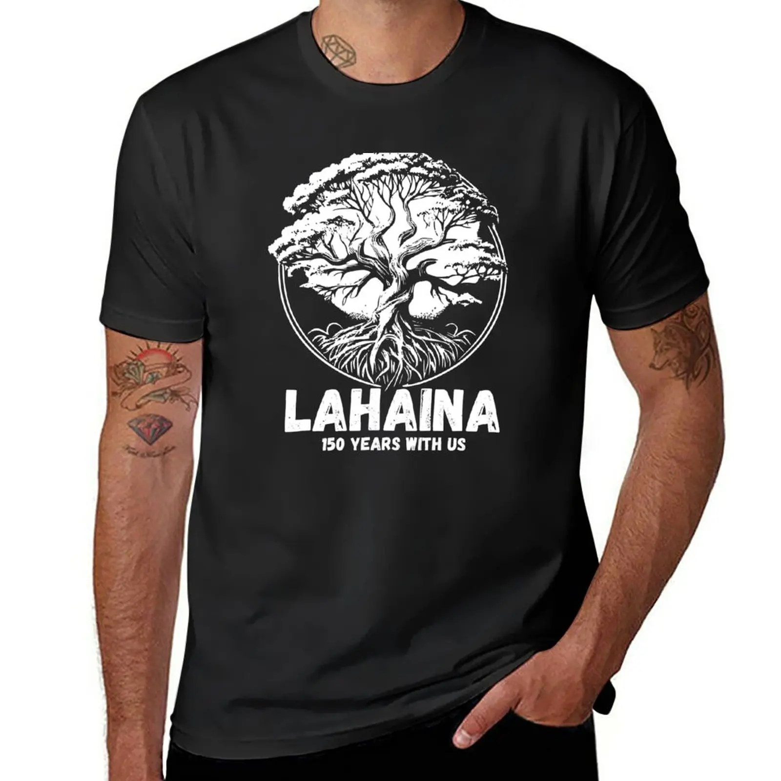 New Lahaina Banyan Tree 150 Years with Us T-Shirt T-shirt short vintage t shirt Short sleeve mens t shirt graphic