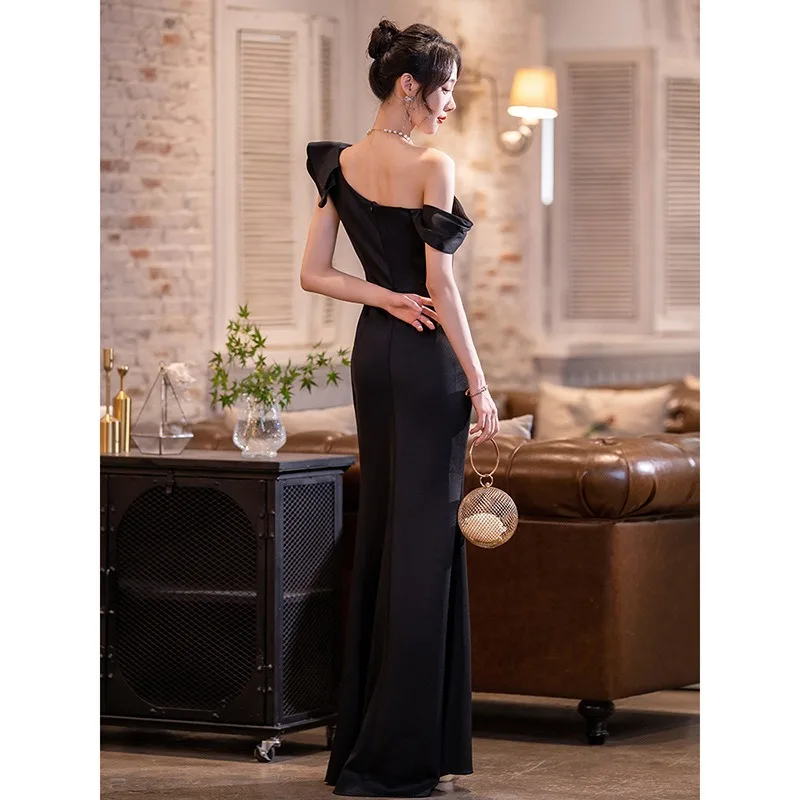 Seksowna długa suknia wieczorowa z jednym ramiączkiem, elegancka suknia do ziemi na imprezę, sukienka na studniówkę dla kobiet.