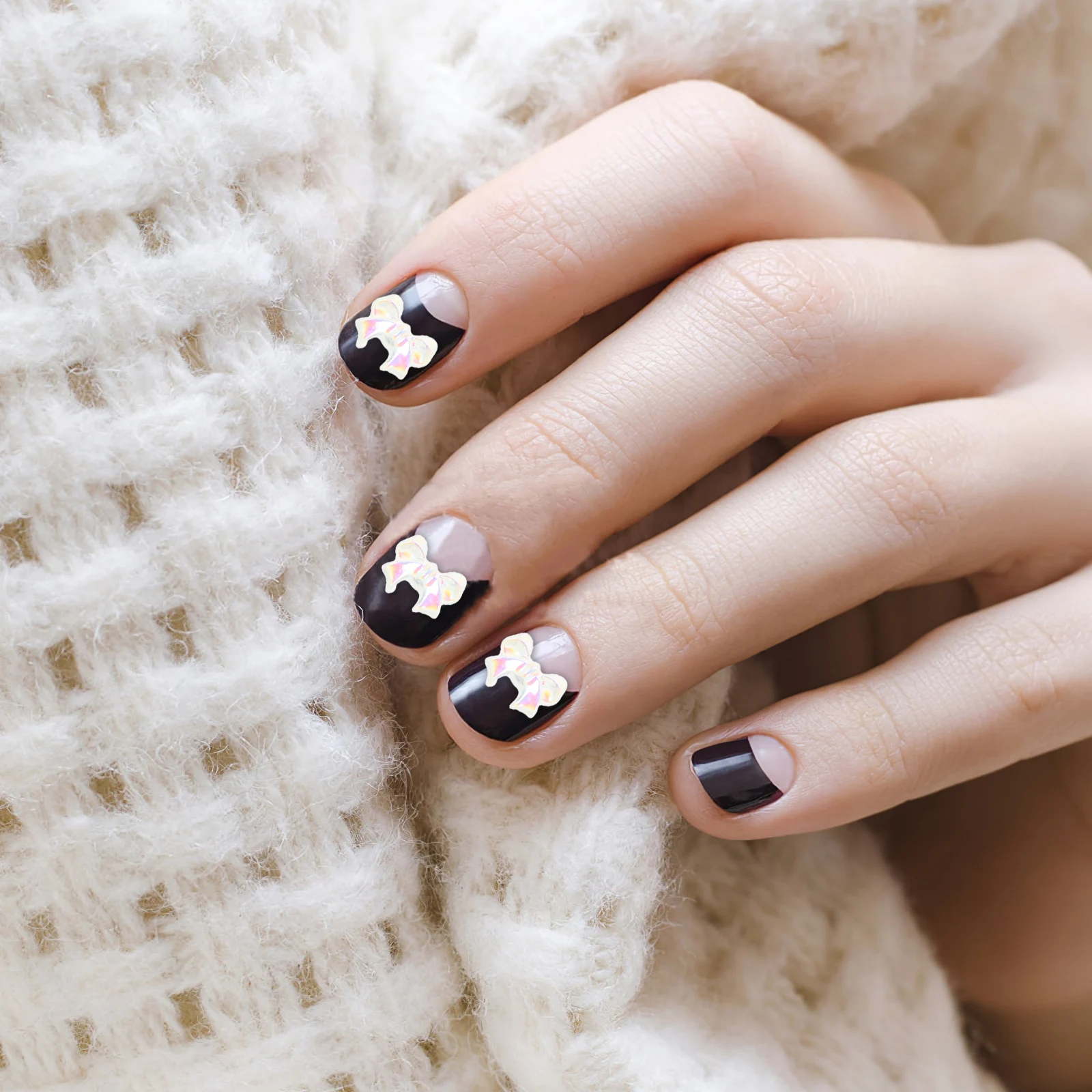 

200Pcs Resin Bow Nail Charms Iridescent 3D DIY Wedding Halloween Christmas Manicure Decor Bow Nail Charms Small