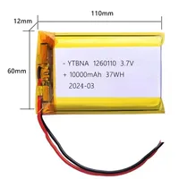 3.7V 10000mAh 1260110 Polymer Lithium Battery for Power Bank DIY GPS Real Capacity Large Capacity Li-ion Rechargeable Batteries