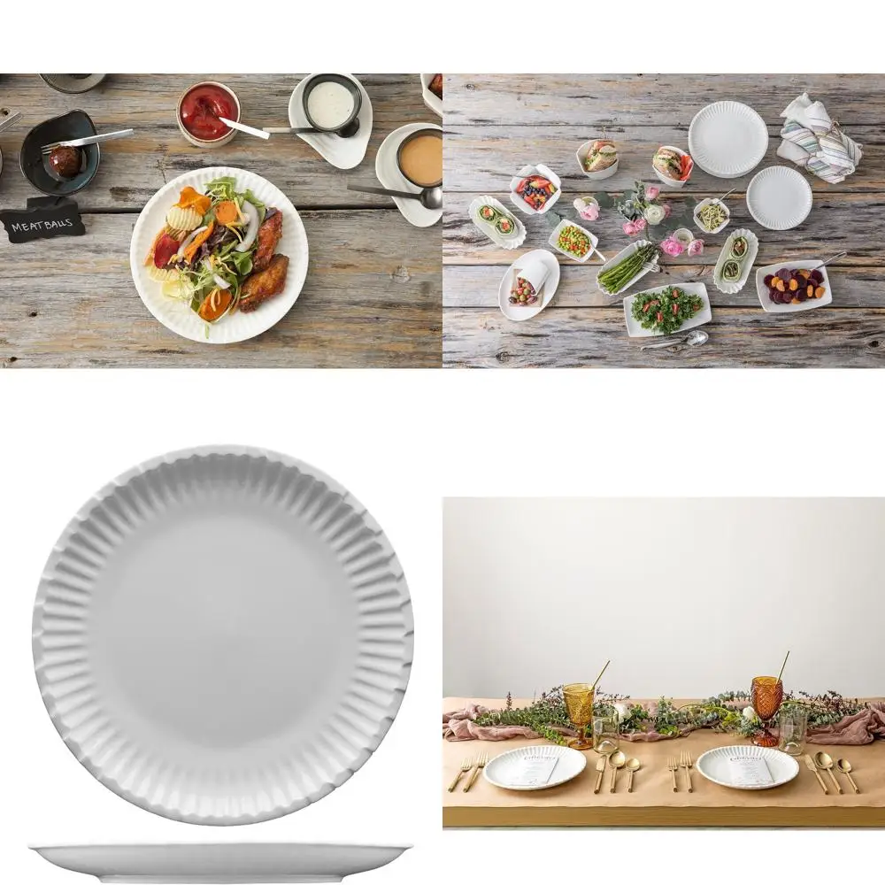 

Элегантный набор из 6 бумажных тарелок из 4 штук для закусок, хлеба, масла и десертов — Food Truck Chic