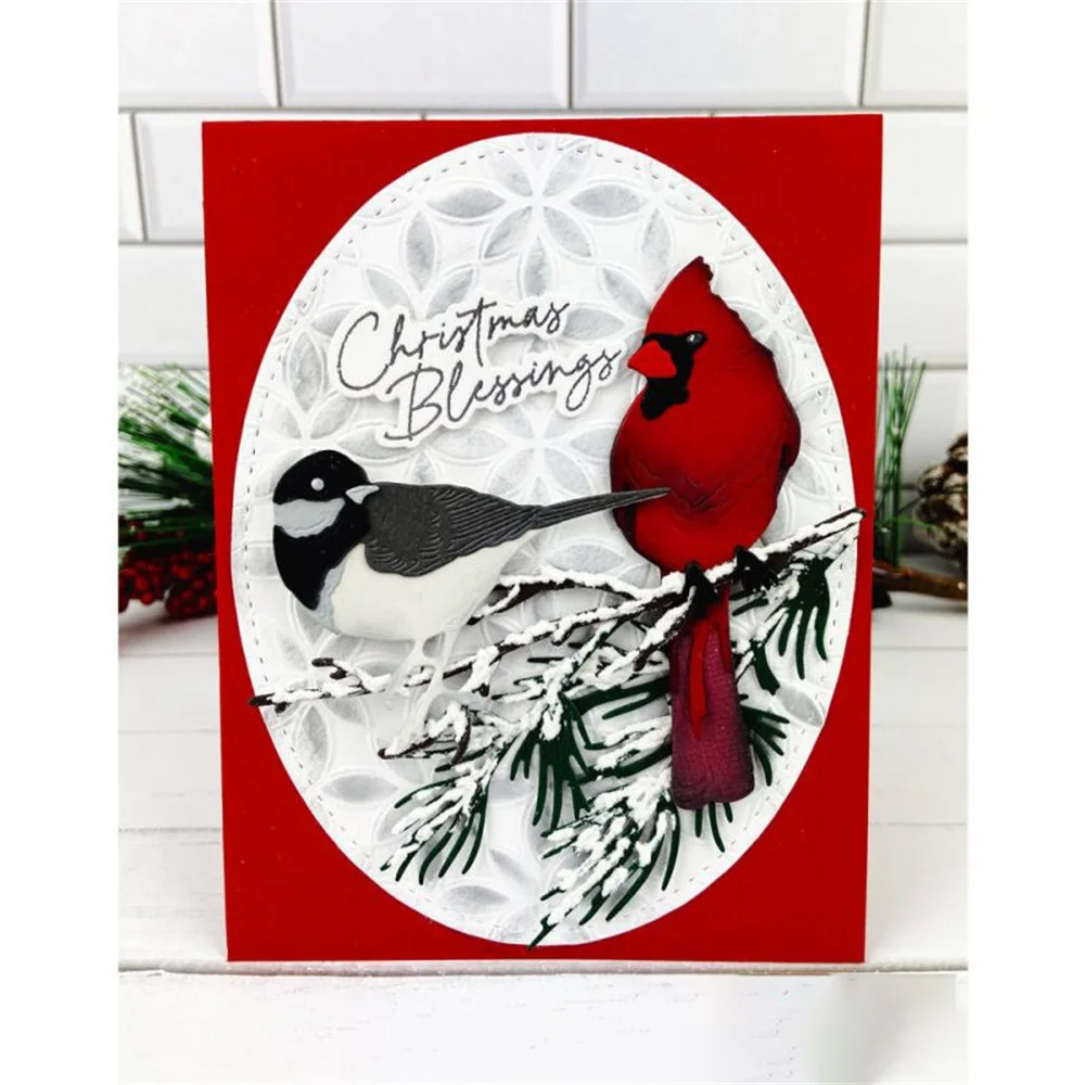 Holiday Bells Birds Winter Greenery Metal Cutting Dies Christmas Poinsettia Flower Die For DIY Scrapbooking Cards Craft Making