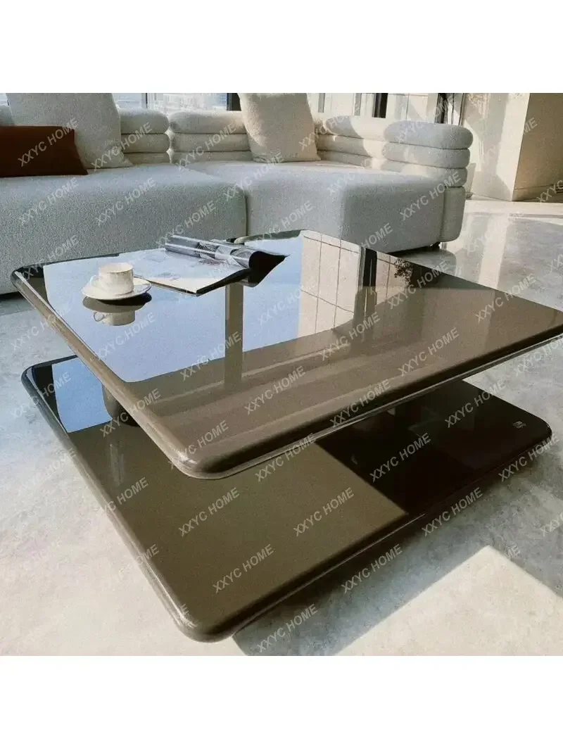 

Modern Solid Wood Paint Square Stone Henge Coffee Table Side Table Size Apartment Meeting Coffee Table