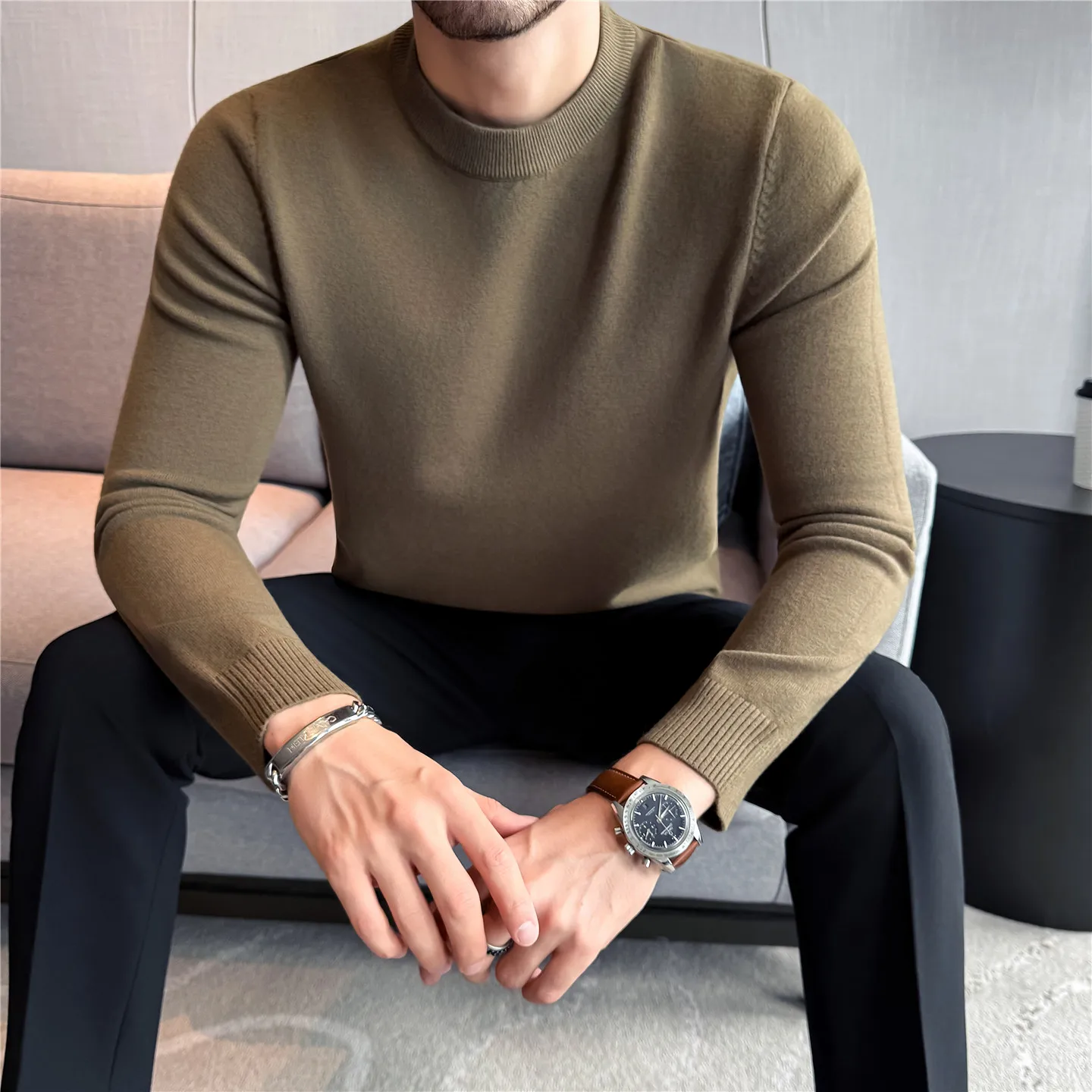 

Winter Basic Sweater Men Clothes 2025 Fashion Plain Color Long Sleeve Mens Casual Sweaters Slim Fit O-Neck Knitted Pull Homme