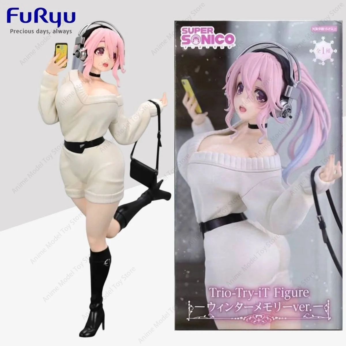 

Original FuRyu in Stock Genuine Figures Super Sonico Trio-Try-iT Figure Winter Memory Ver Anime Model Kits Action Toys Gifts