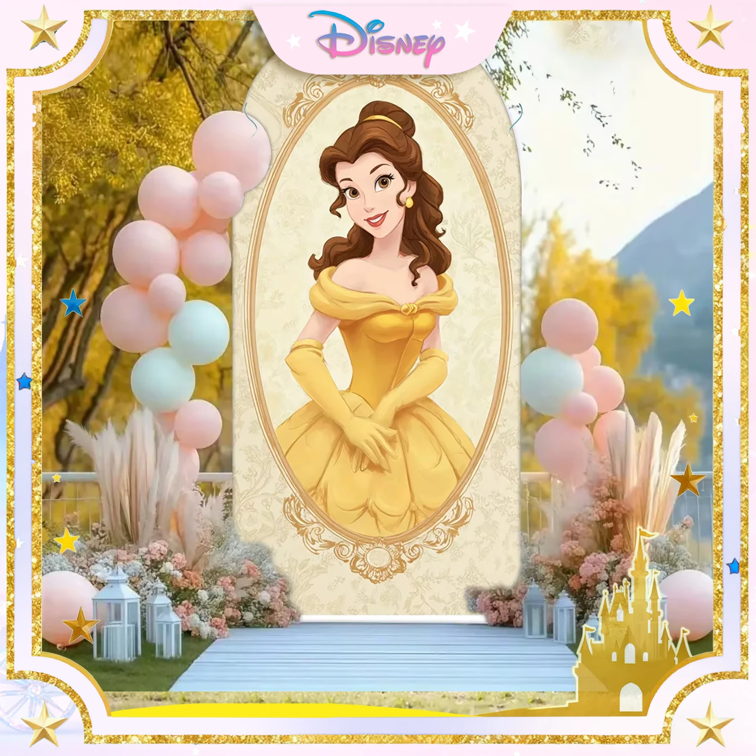 

Disney Princess Belle Elegant Party Backdrop