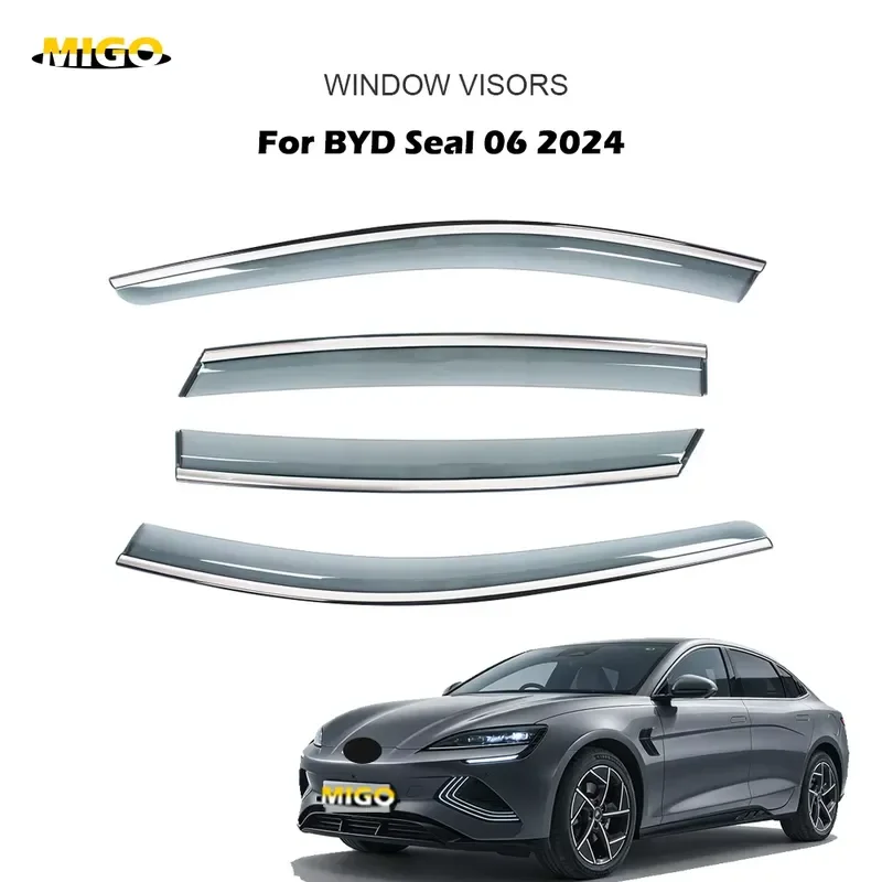 Flexible Wind Deflector Rain Guard Window Visor for BYD Seal 06 2024 Car Exterior Accessories Quick Installation Perfect Fit