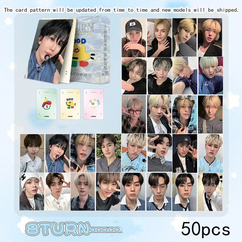 50pcs/set 8TURN Album LOMO Card Jung Haemin ALEX JI MYUNGHO LEE SEUNGON CHO YOONSUNG Girl Collection Postcard Photo Card