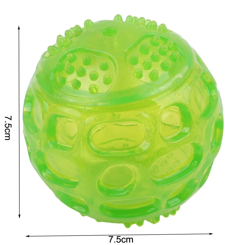 Pet Dog Cat Puppy Sounding Toy Polka Squeaky Tooth Cleaning Ball Playing Pet Teeth Chew Rubber Toy Pet Dental Care Accessories