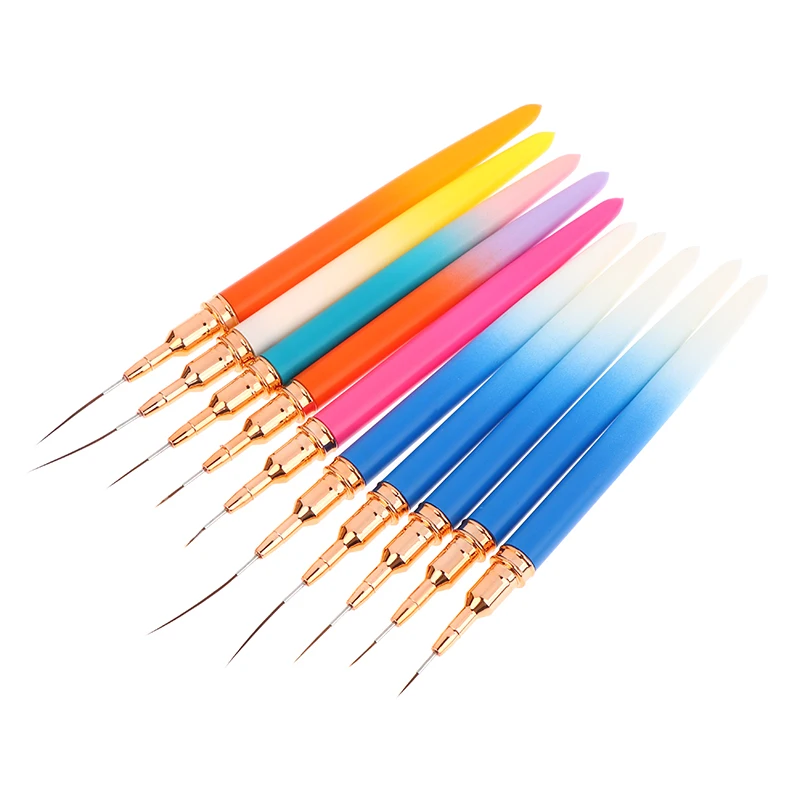 5 Stuks Nail Art Pennen Detail Liner Brush Nail Gereedschap Lange Lijnen Tekening Liner Brush UV Gel Polish Schilderen Maten 5/8/12/20/25mm