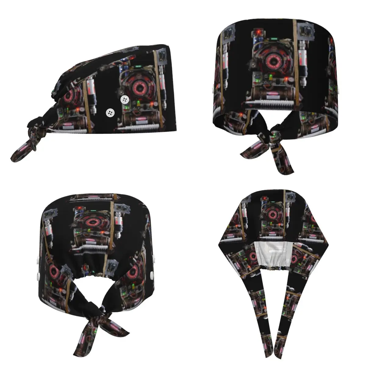 V2 Proton Packs The Ghostbusters Scrub Hat Doctor Working Surgical Cap Men Women Adjustable Nursing Caps for Dentist