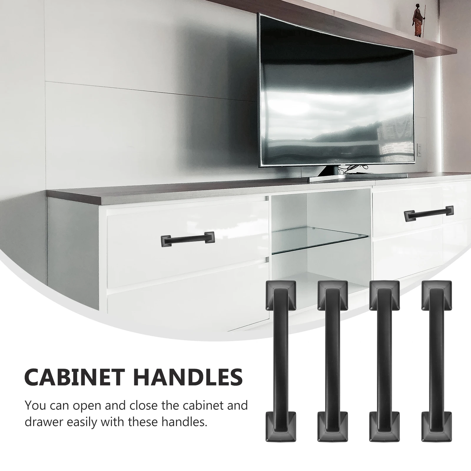 

Black Handle Kitchen Cabinet Handles Cabinets Drawer Pulls for Zinc Alloy Hardware Knobs Dresser