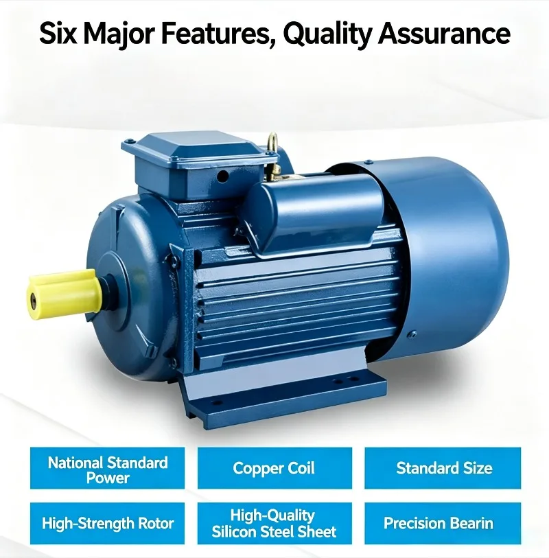High Speed Copper Wire Single Phase Asynchronous Motor 220V 0.75KW 1.1KW Single Phase Electric Motor For Industrial Equipment