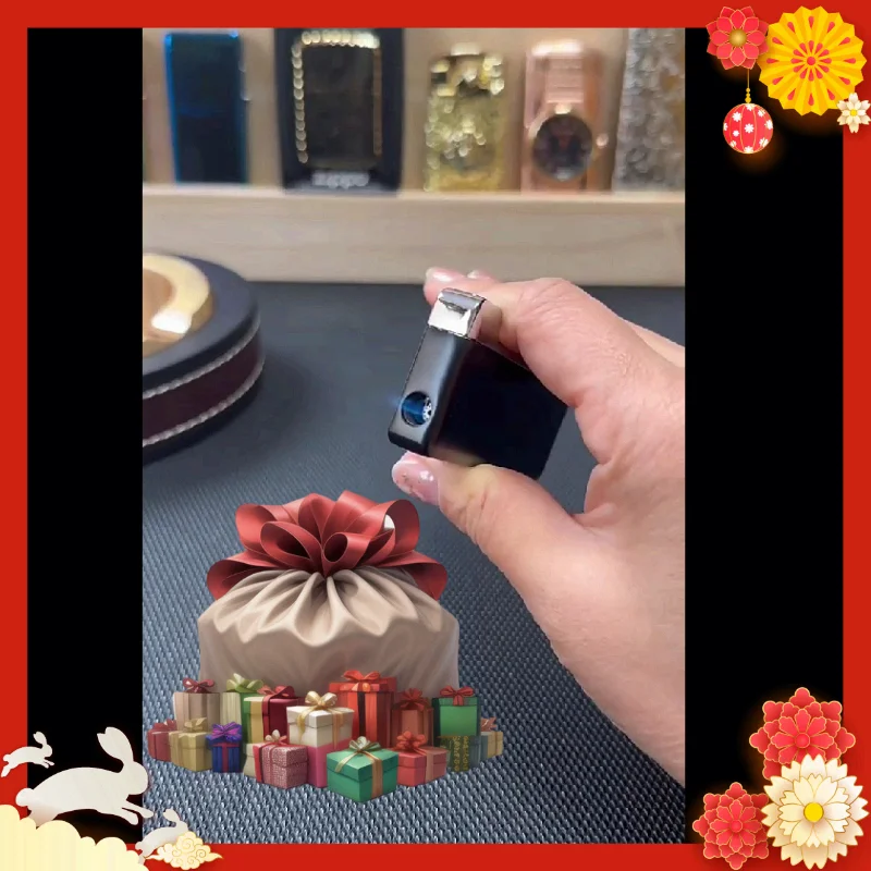 

New Cigarette Torch Lighter Press Ignition Metal Jet Lighter Blue Flame Refillable Butane Gas Windproof Cigar Lighters Dropship