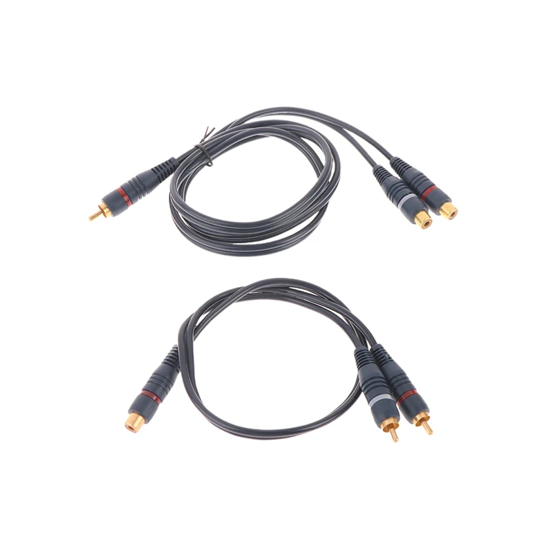 Distributor Converter Speaker Gold Cable Cord Line Cooper Wire 2 RCA Female To 1 RCA Male Splitter Cable Audio Splitter