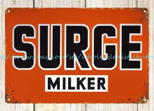 nostalgic garage shop wall art bedroom 1950S SURGE MILKER metal tin sign