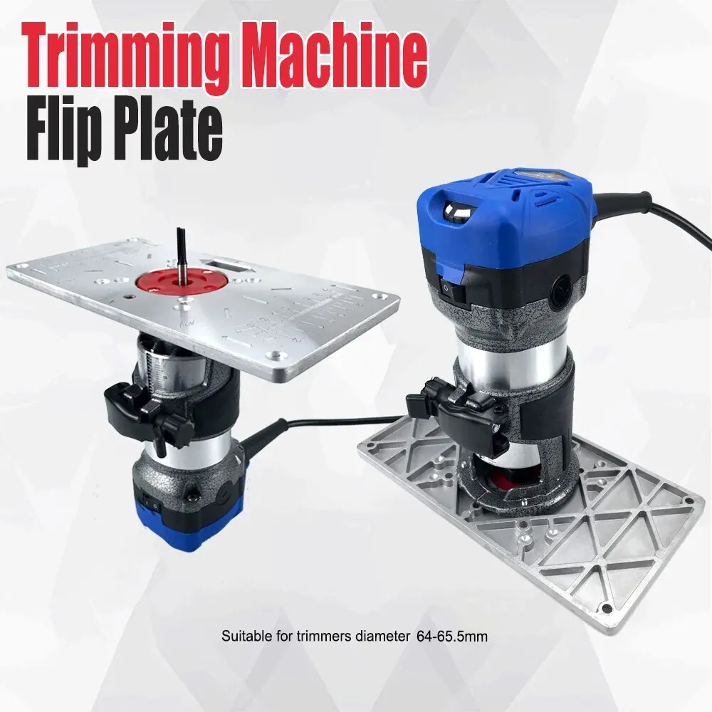 Trimming Machine Flip Plate Woodworking Benches Router Table Insert Plate with Rings Suitable for Trimmers Diameter 64-65.5mm