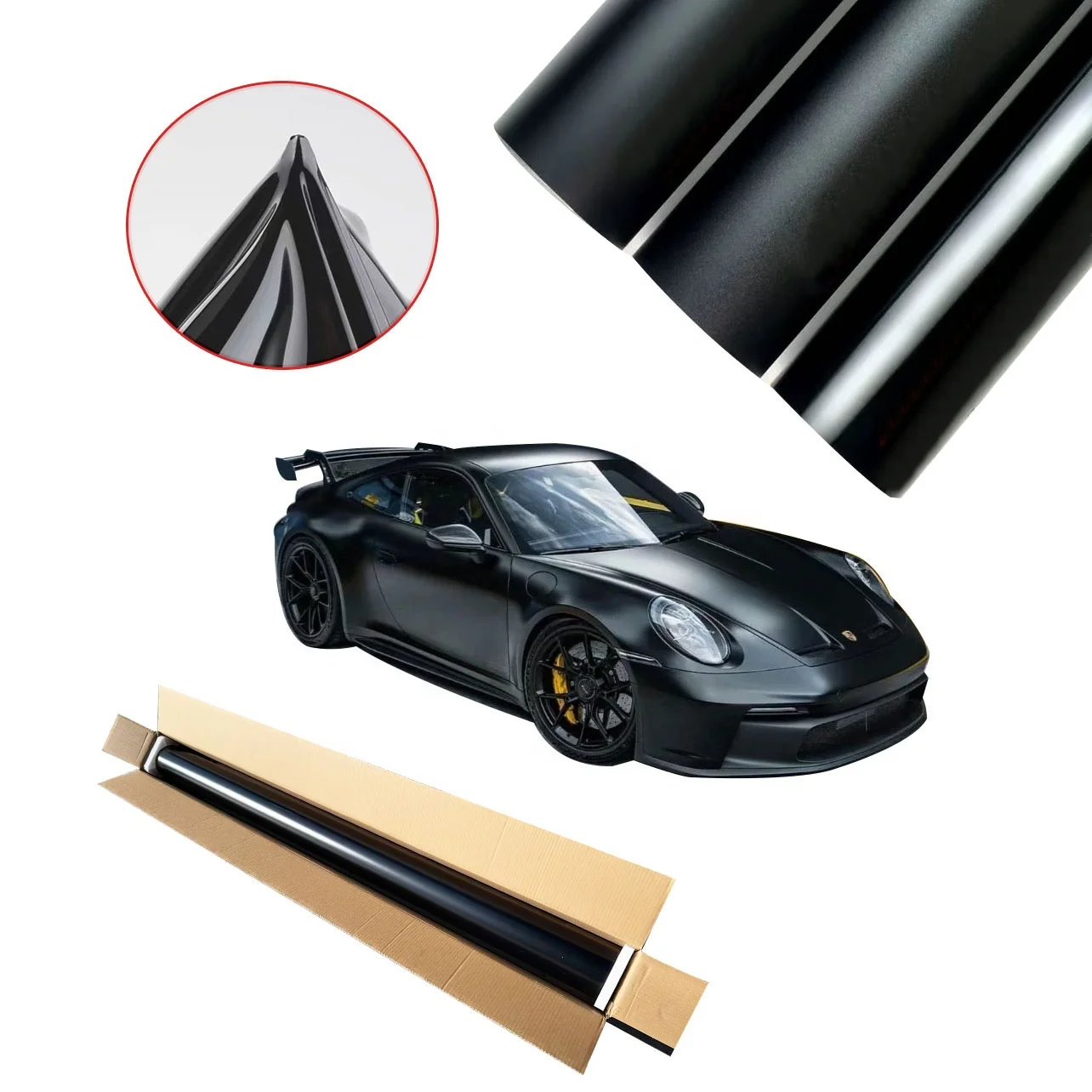 

Wholesale Matte 1.52*17M PVC TPU Metallic Black Protection Ppf Vinyl Colour Ppf Color Car Wrap Black Vinyl Film