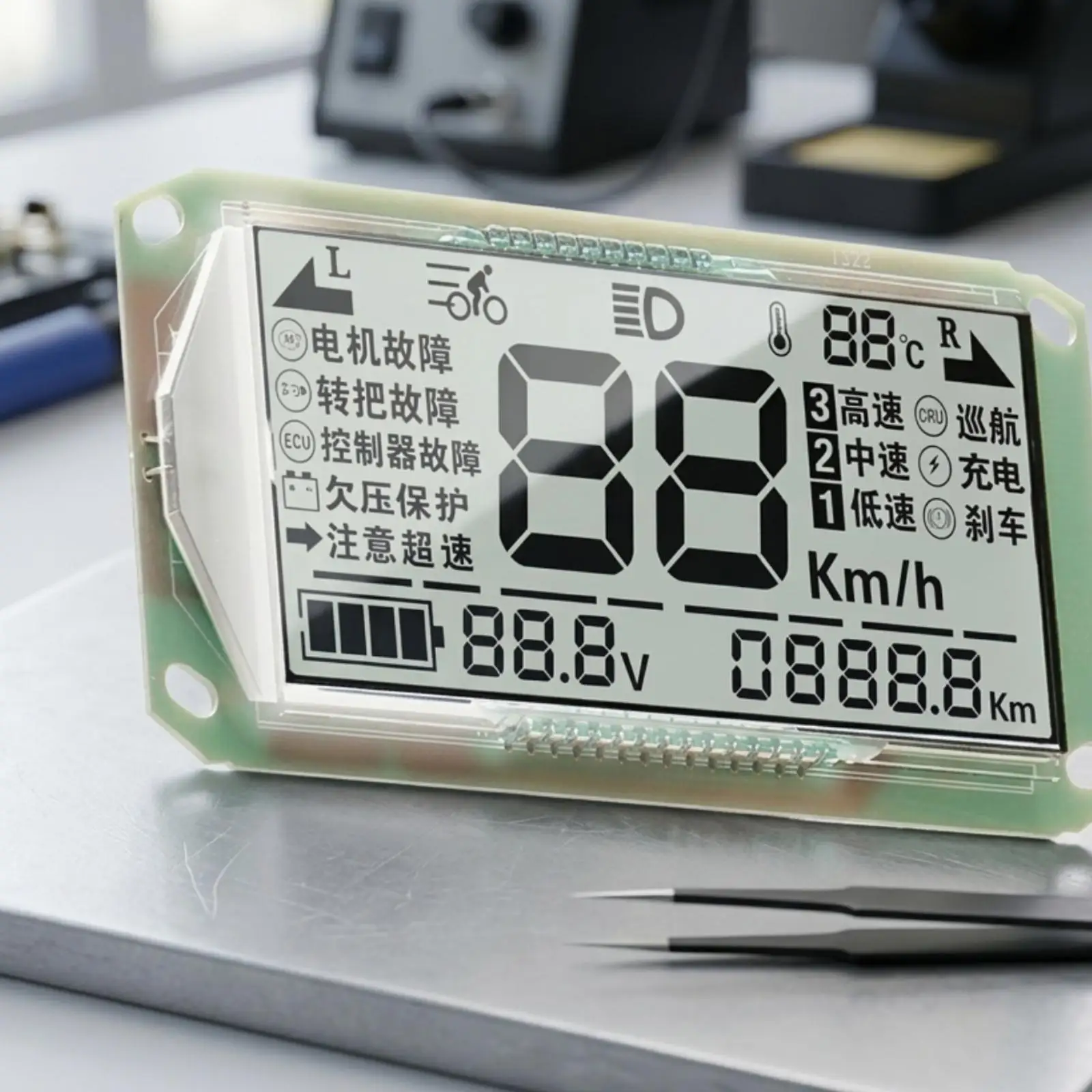 48V-72V Electric Cycle LCD Display Digital Electric Cycle Display with Mounting