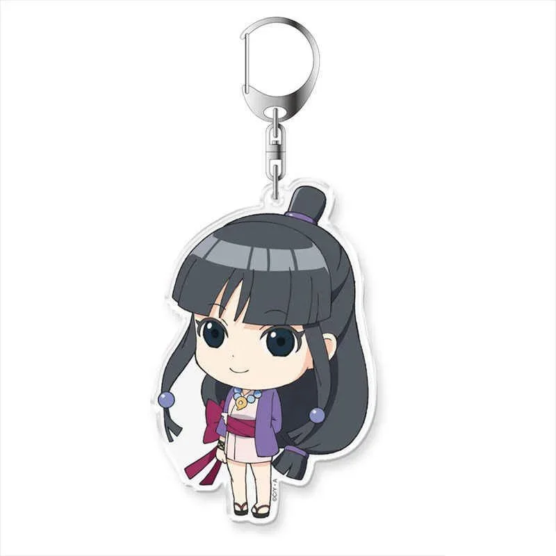 Anime The Great Ace Attorney Chronicles Figure Superstar HD Figurel Q Edition Acrylic  Keychain Gift About 6cm Christmas Gift