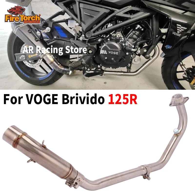 Slip On For VOGE Brivido 125R 125 R 2023 2024 Motorcycle Exhaust System Muffler Escape Moto Modify 50.8mm Front Link Pipe