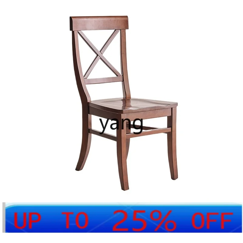 

LTT retro all-solid wood dining chair simple leisure study office chair