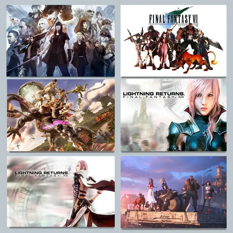 Final Fantasy VII Vaporwave Canvas Poster  Cloud  Tifa Video Game Art Print for Gamer Room Wall Decor