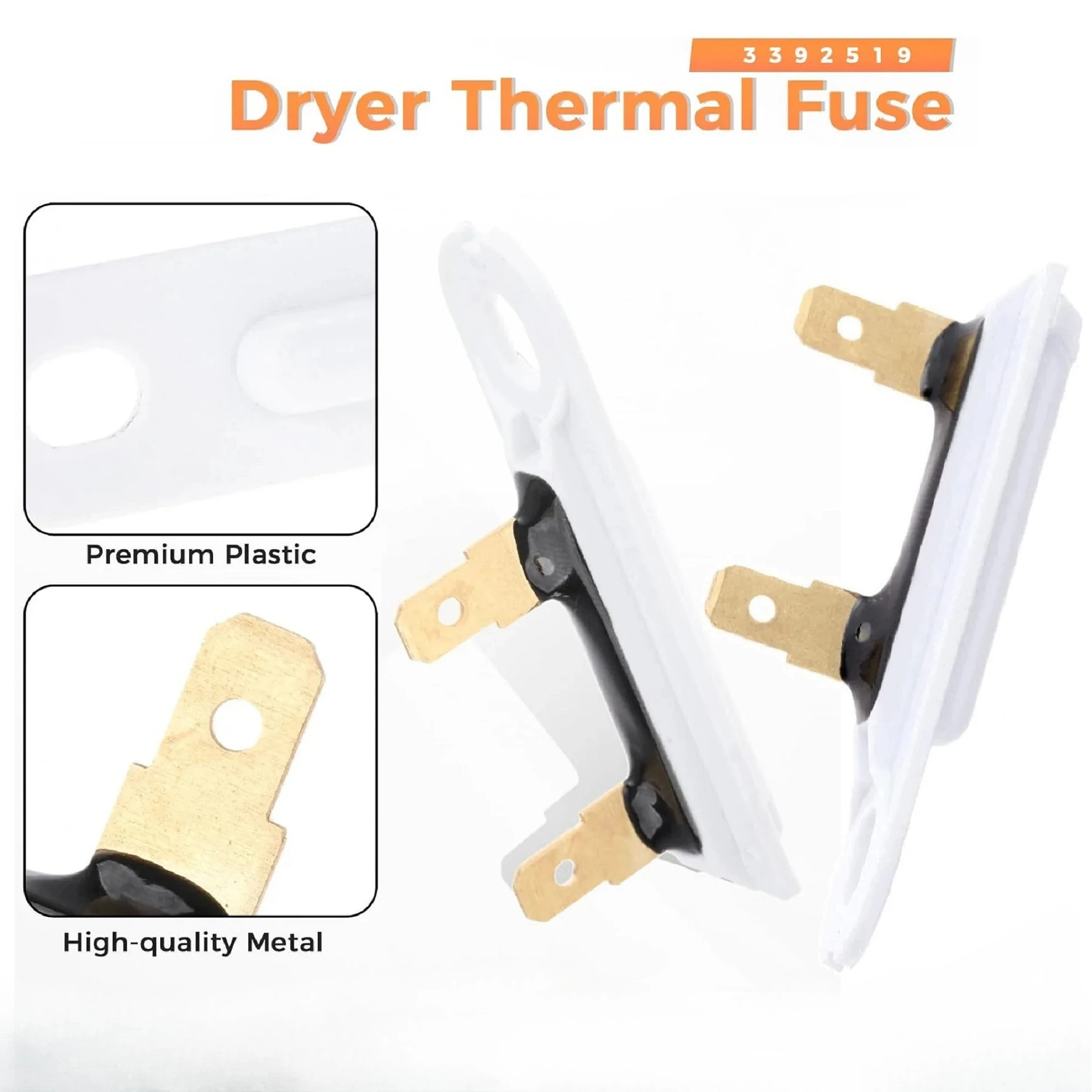 2 Peças de Fusível Térmico para Secadora # 3392519 3388651 694511 80005 WP3392519VP AP6008325 para Whirlpool Kenmore KitchenAid Sears Inglis Maytag
